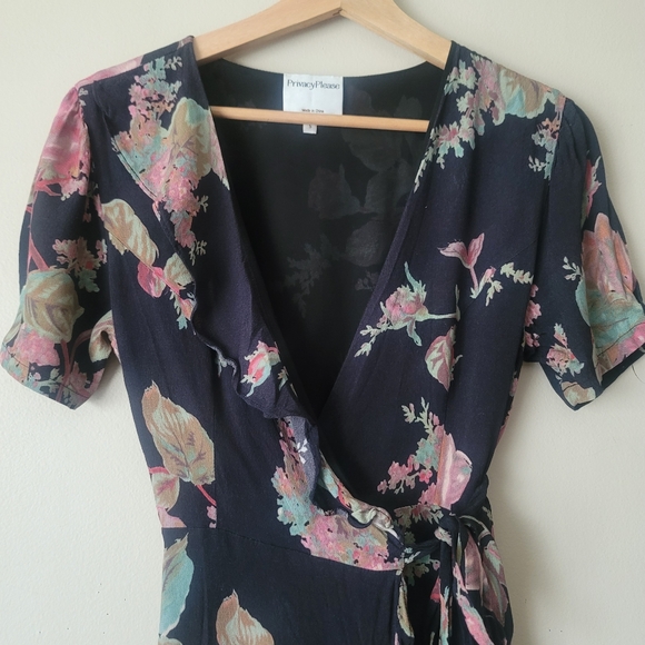Revolve Privacy Please Floral V-neck Wrap Dress Size Small - Picture 6 of 13